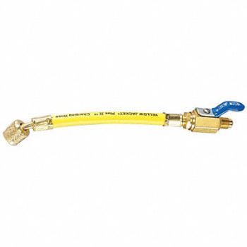 YELLOW JACKET Charging/Vacuum Hose Low Loss 9 In Yel, 29AU32