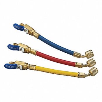 YELLOW JACKET Manifold Hose Set 9 In Red Yellow Blue, 29AU35