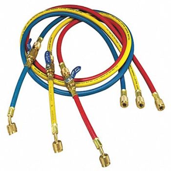 YELLOW JACKET Manifold Hose Set 60 In Red Yellow Blue, 29AU36