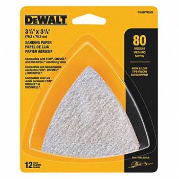 DEWALT Sanding Paper Aluminum O 80 Grit PK12, 29DY47