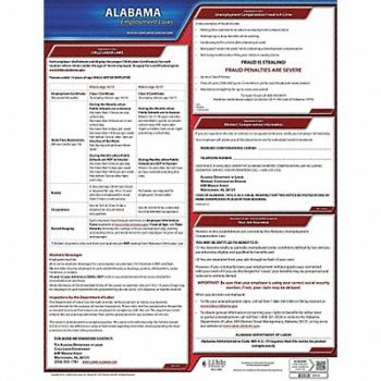 JJ KELLER Labor Law Poster State Labor Law AL, 29DZ86