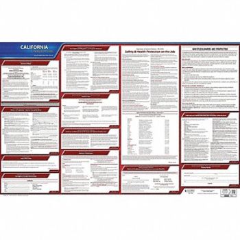JJ KELLER Labor Law Poster State Labor Law CA, 29DZ89
