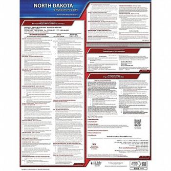 JJ KELLER Labor Law Poster State Labor Law ND, 29EA14