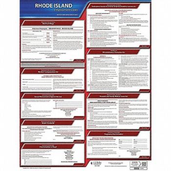 JJ KELLER Labor Law Poster State Labor Law RI, 29EA26