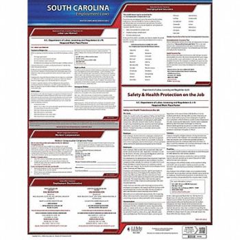 JJ KELLER Labor Law Poster State Labor Law SC, 29EA27