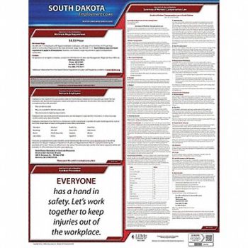 JJ KELLER Labor Law Poster State Labor Law SD, 29EA28