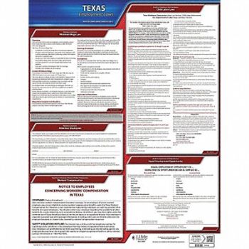 JJ KELLER Labor Law Poster State No WC TX, 29EA31