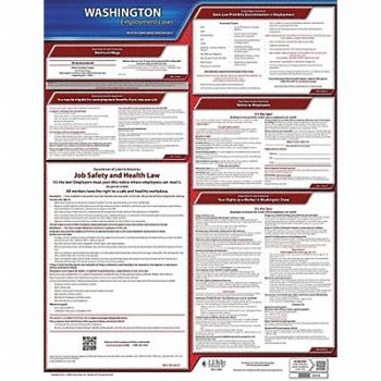JJ KELLER Labor Law Poster State Labor Law WA, 29EA35
