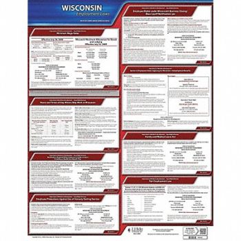 JJ KELLER Labor Law Poster State Labor Law WI, 29EA36