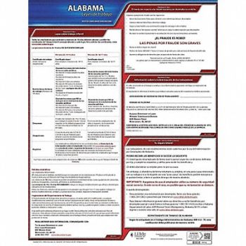JJ KELLER Labor Law Poster State Labor Law AL, 29EA40