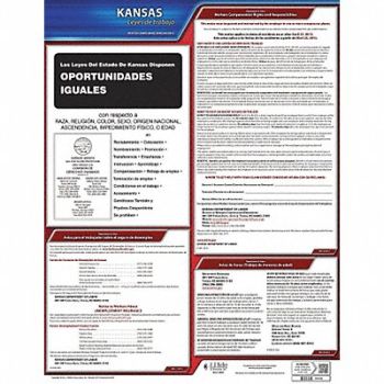 JJ KELLER Labor Law Poster State Labor Law KS, 29EA55