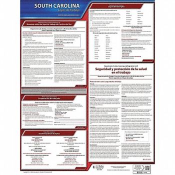 JJ KELLER Labor Law Poster State Labor Law SC, 29EA80