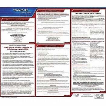 JJ KELLER Labor Law Poster State Labor Law TN, 29EA82