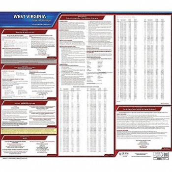 JJ KELLER Labor Law Poster State Labor Law WV, 29EA90