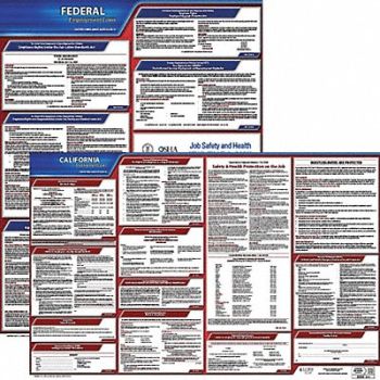 JJ KELLER Labor Law Poster Kit CA English 34 in W, 29EA96