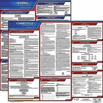 JJ KELLER Labor Law Poster Kit CT English 27 in W, 29EA97