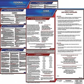 JJ KELLER Labor Law Poster Kit IA English 19 in W, 29EC05