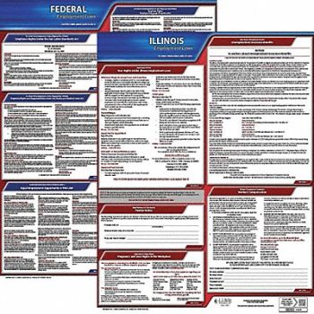 JJ KELLER Labor Law Poster Kit IL English 19 in W, 29EC07