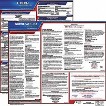 JJ KELLER LaborLaw Poster Fed/STA NC ENG 20inH 1yr, 36EU88