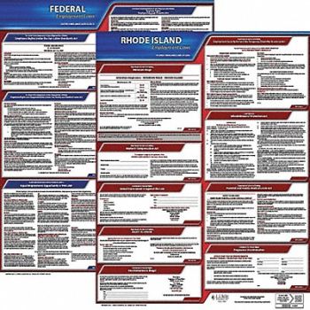 JJ KELLER LaborLaw Poster Fed/STA RI ENG 20inH 3yr, 36EW09