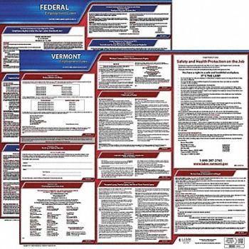 JJ KELLER Labor Law Poster Kit VT English 27 in W, 29EC41