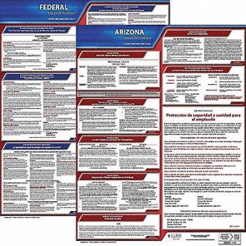 JJ KELLER Labor Law Poster Kit AZ Spanish 19 in W, 29EC49