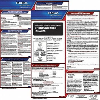 JJ KELLER Labor Law Poster Kit KS Spanish 19 in W, 29EC62