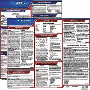 JJ KELLER Labor Law Poster Kit KY Spanish 27 in W, 29EC63
