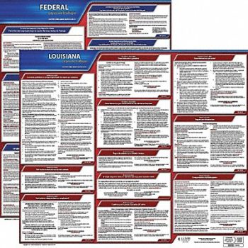 JJ KELLER Labor Law Poster Fed/STA LA SP 20inH 3yr, 36EW40