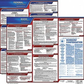 JJ KELLER Labor Law Poster Fed/STA ME SP 20inH 1yr, 36EV36