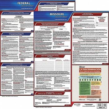 JJ KELLER Labor Law Poster Kit MO Spanish 19 in W, 29EC70
