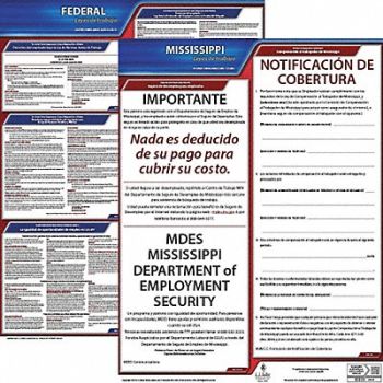 JJ KELLER Labor Law Poster Kit MS Spanish 19 in W, 29EC71