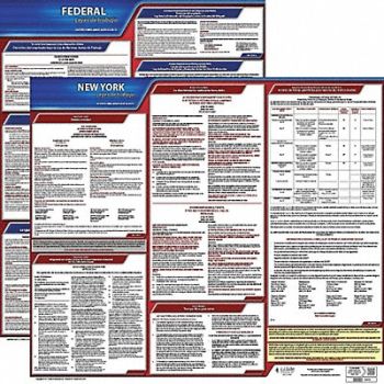 JJ KELLER Labor Law Poster Kit NY Spanish 27 in W, 29EC80