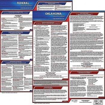 JJ KELLER Labor Law Poster Fed/STA OK SP 20inH 1yr, 36EV51