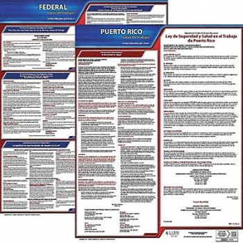 JJ KELLER Labor Law Poster Fed/STA PR SP 20inH 1yr, 36EV54