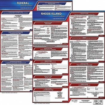 JJ KELLER Labor Law Poster Kit RI Spanish 19 in W, 29EC86