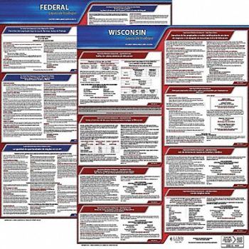 JJ KELLER Labor Law Poster Kit WI Spanish 19 in W, 29EC96
