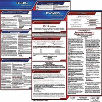 JJ KELLER Labor Law Poster Kit WY Spanish 19 in W, 29EC98