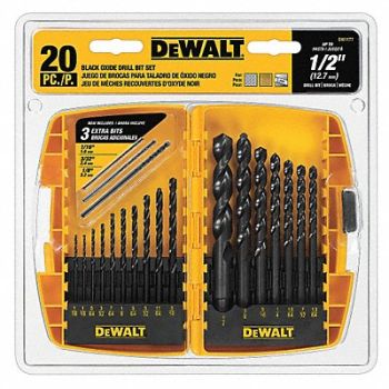 DEWALT Jobber Length Drill Set 20pc HSS, 29EG22