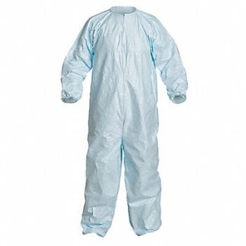 DUPONT Collared Coveralls Blue XL Elastic PK25, 29ET76