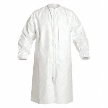 DUPONT Disposable Frock White Zipper M PK30, 29EU09