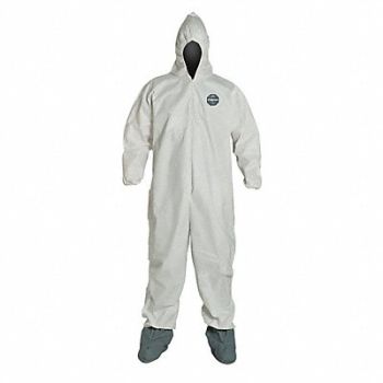 DUPONT Hooded Coveralls White 6XL Elastic PK25, 29EU83