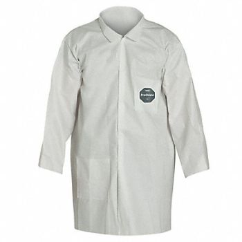 DUPONT Lab Coat White Snaps 4XL PK30, 6LY70