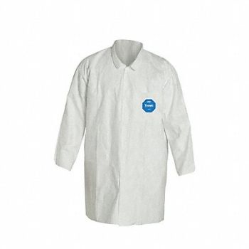 DUPONT D2242 Lab Coat White Snaps 7XL PK30, 29EY91