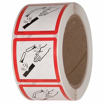 GHS SAFETY Safety Label 2 in W x 2 in H PK500, 29JT89