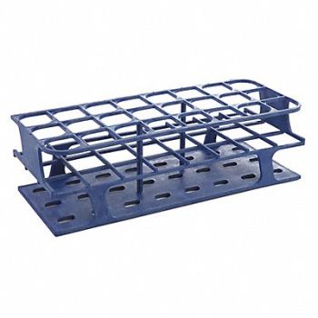 HEATHROW SCIENTIFIC Test Tube Rack Slots 24x30mm Blue PK8, 29PD23