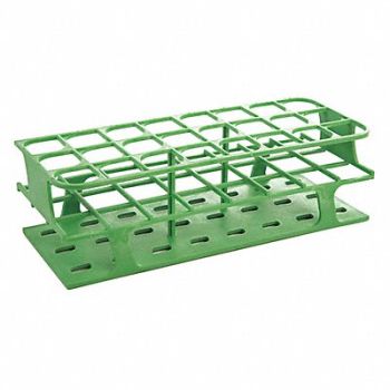 HEATHROW SCIENTIFIC Test Tube Rack Slots 24x30mm Green PK8, 29PD24