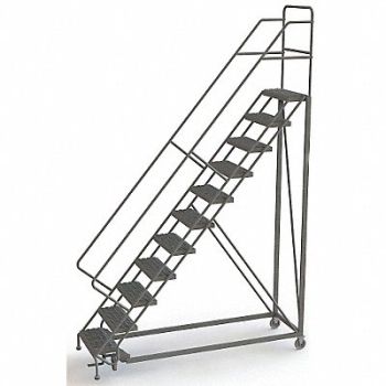 TRI-ARC Rolling Ladder 11 Steps Serrated Tread, 29RJ45