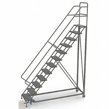 TRI-ARC Rolling Ladder 12 Steps Perforated Tread, 29RJ56