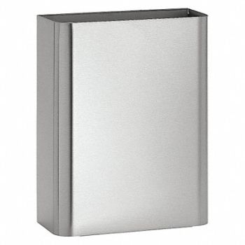 BRADLEY Wastebasket Rectangular 6-1/2 gal Silver, 29RU63